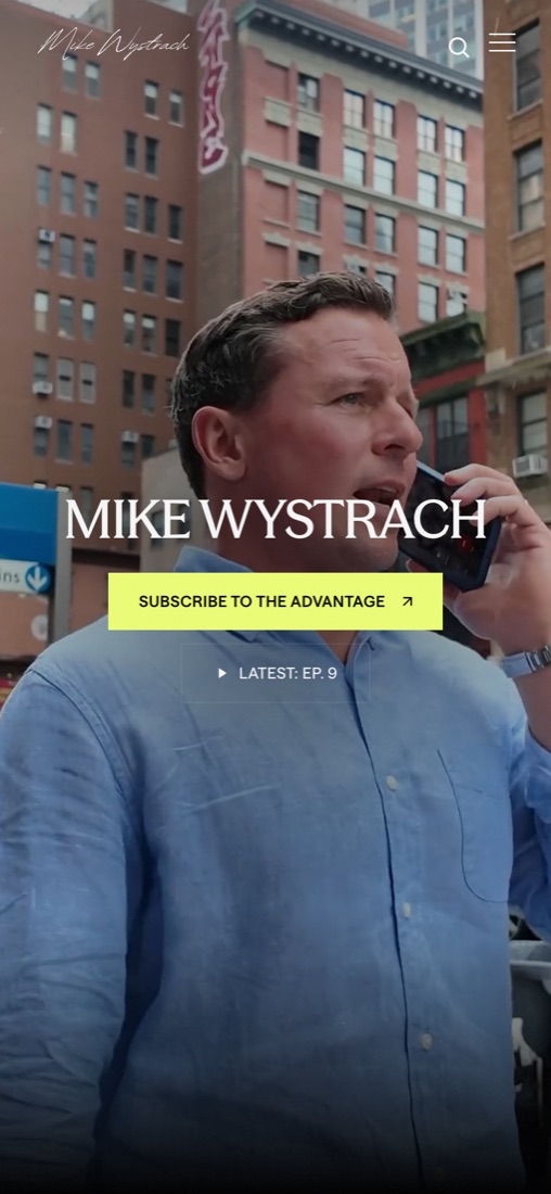mikewystrach.com on a phone