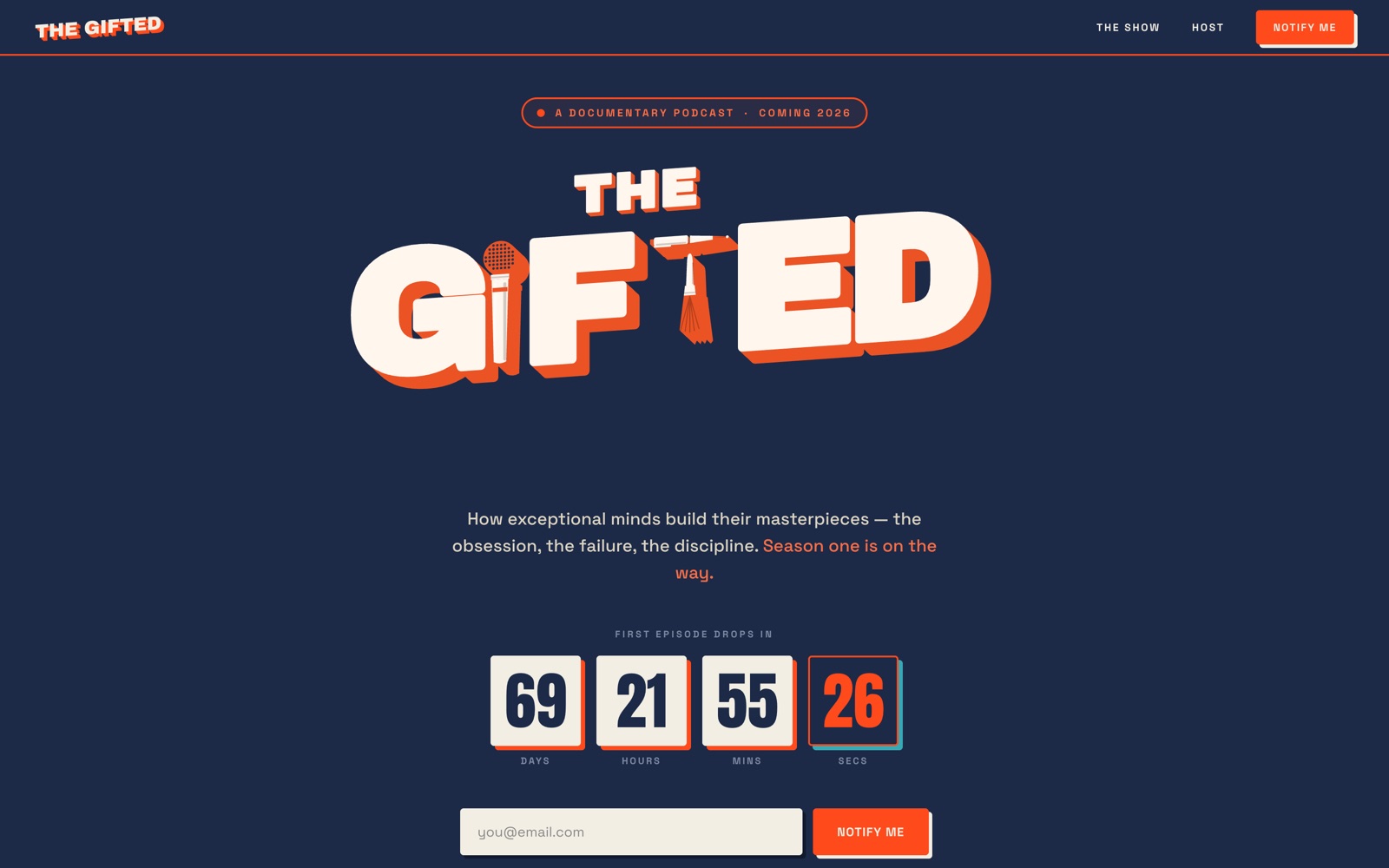 The Gifted — podcast launch site